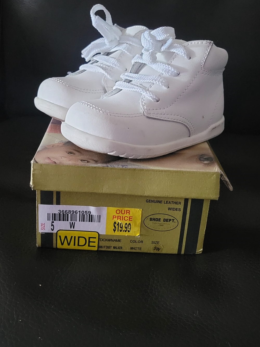 Classic White Baby Walker Lace-Up Shoes by